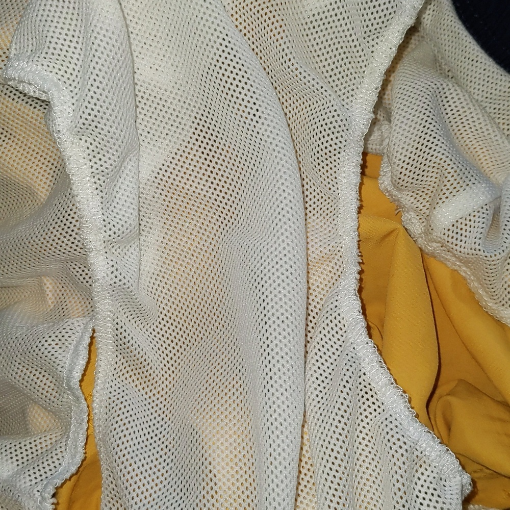 LLBean Men's Size XL Elastic Waist Drawstring Liner Yellow Swim Trunks - Picture 6 of 13